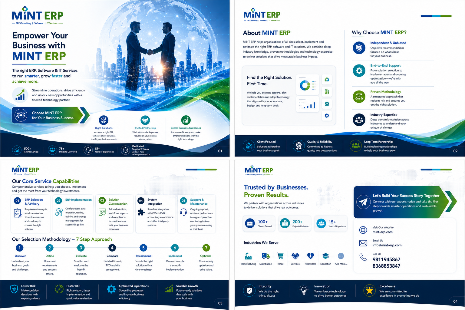 MINT ERP client brochure overview